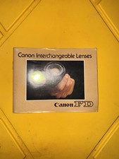 Canon FD Interchangeable Lenses Booklet, Original, Not a Copy 