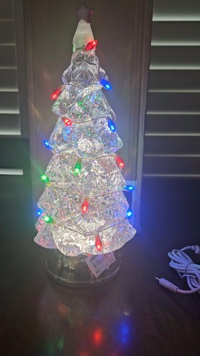 "Árbol remolino romano con bombilla iluminada multicolor hilo decoración de mesa 12,5"" 137043" - Vídeo 1 de 1