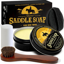 Saddle Soap 4PC Leather Care Kit   All-Natural 3.52Oz Leather Cleaner  Conditio