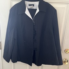 Vintage 90s Black Pin Strip Women s Suit Jacket Pants Couple Of Tiny Snags