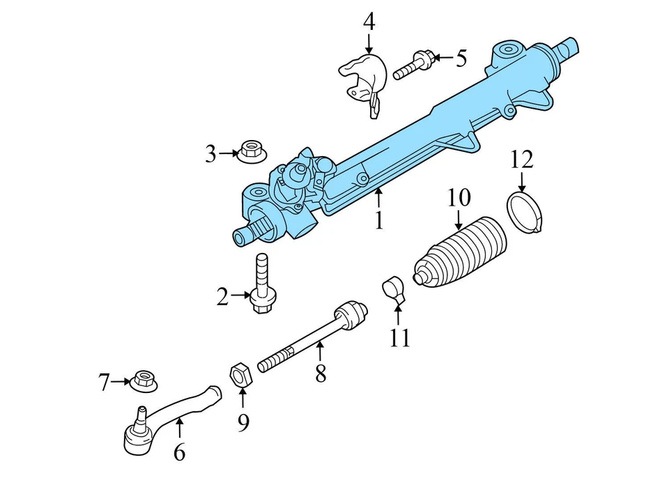 Porsche Panamera 2010-2016 - Bastidor de dirección asistida / engranaje 97034701116 Foto 4 de 4