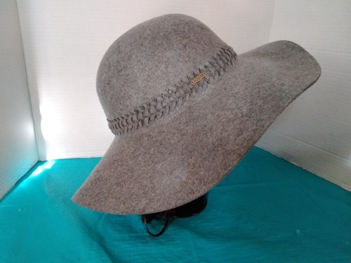 Adora Soft Gray 100% Wool Hat Wide Brim One Size Fall Boho Festival