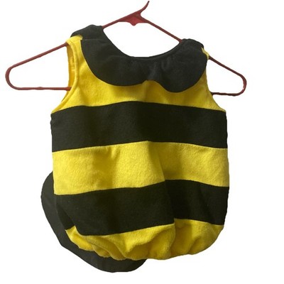Baby BumbleBee Costume One Size 18-24M Halloween With Wings Jumpsuit Only