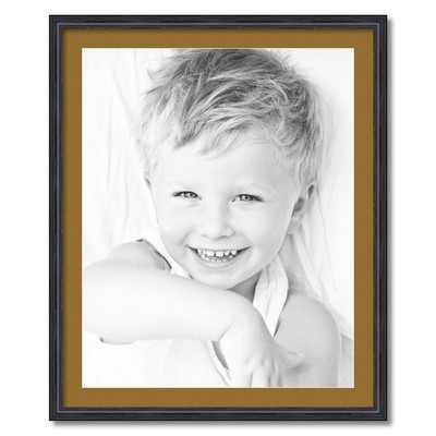 ArtToFrames Matted 28x34 Black Picture Frame with 2'' Mat, 24x30 Opening 4083