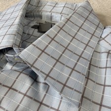 Johnston Murphy Mens Easy Care Plaid Dress Casual Shirt Sz M  100 Cotton