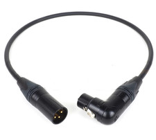 1-25'FT Mogami 2534 Neutrik Gold XLR Angle Female to XLR male balance Quad Cable