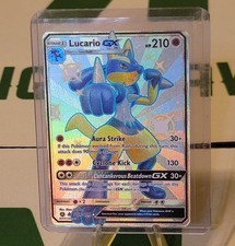 2019 POKEMON SUN & MOON HIDDEN FATES #SV64 FULL ART/LUCARIO GX