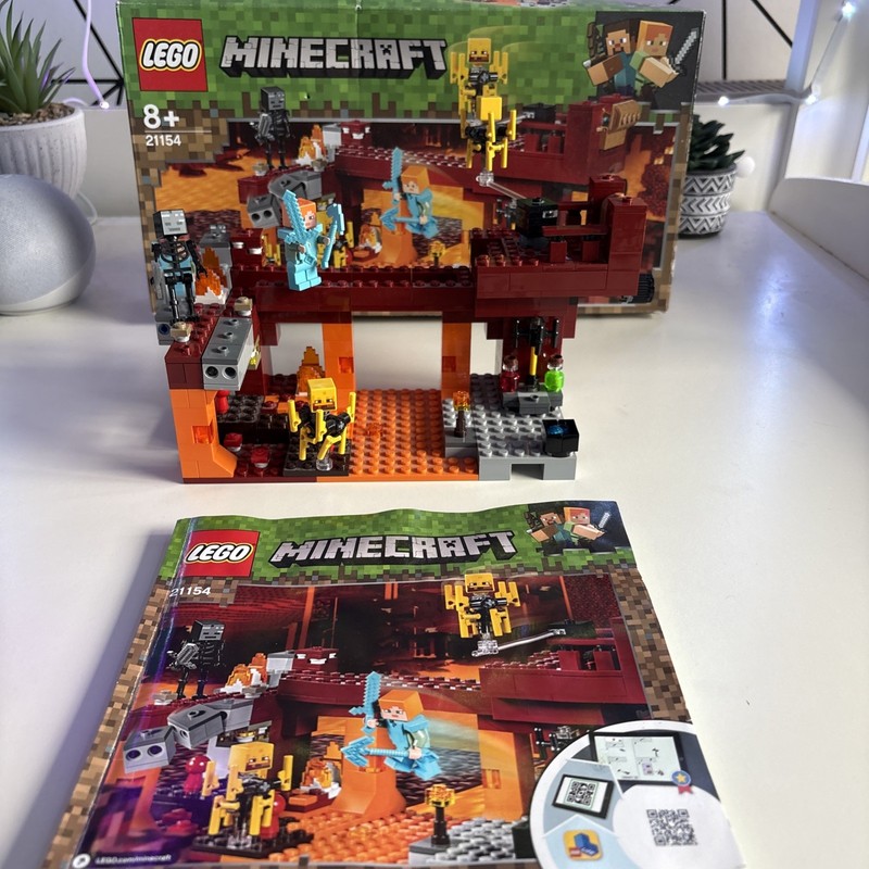 Complete Minecraft Lego Set 21154 - Water Damaged Instructions And A Damaged Box