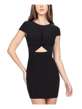 B DARLIN Womens Body Con Above The Knee Dress Black Cap Sleeve Juniors S