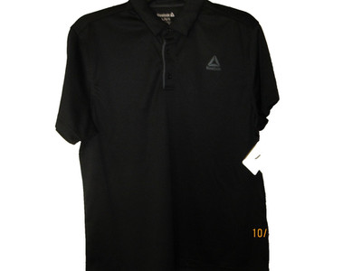Reebok Performance Collared  Black Polo Shirt Men's 3X L   54-56 NEW (CLT)