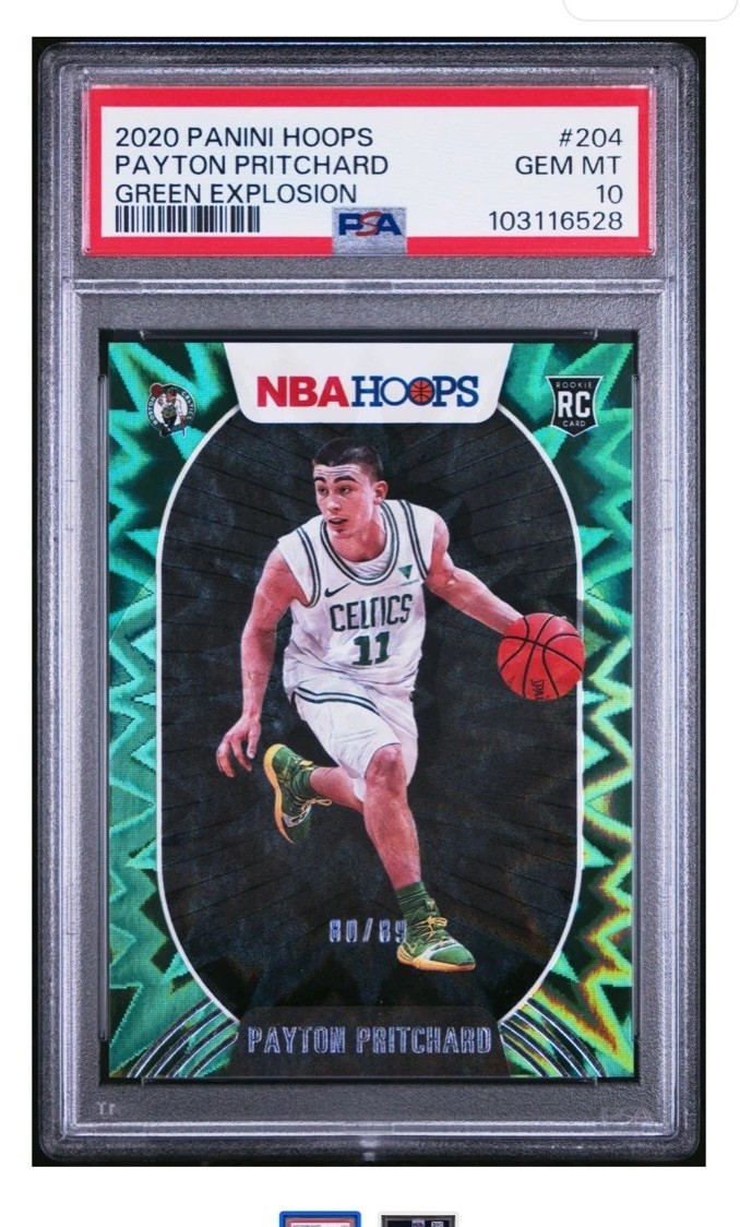 2020-21 Panini NBA Hoops - Payton Pritchard #204 Green Explosion /89 (RC)