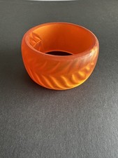 Vintage Orange Translucent Resin Bangle Brace...