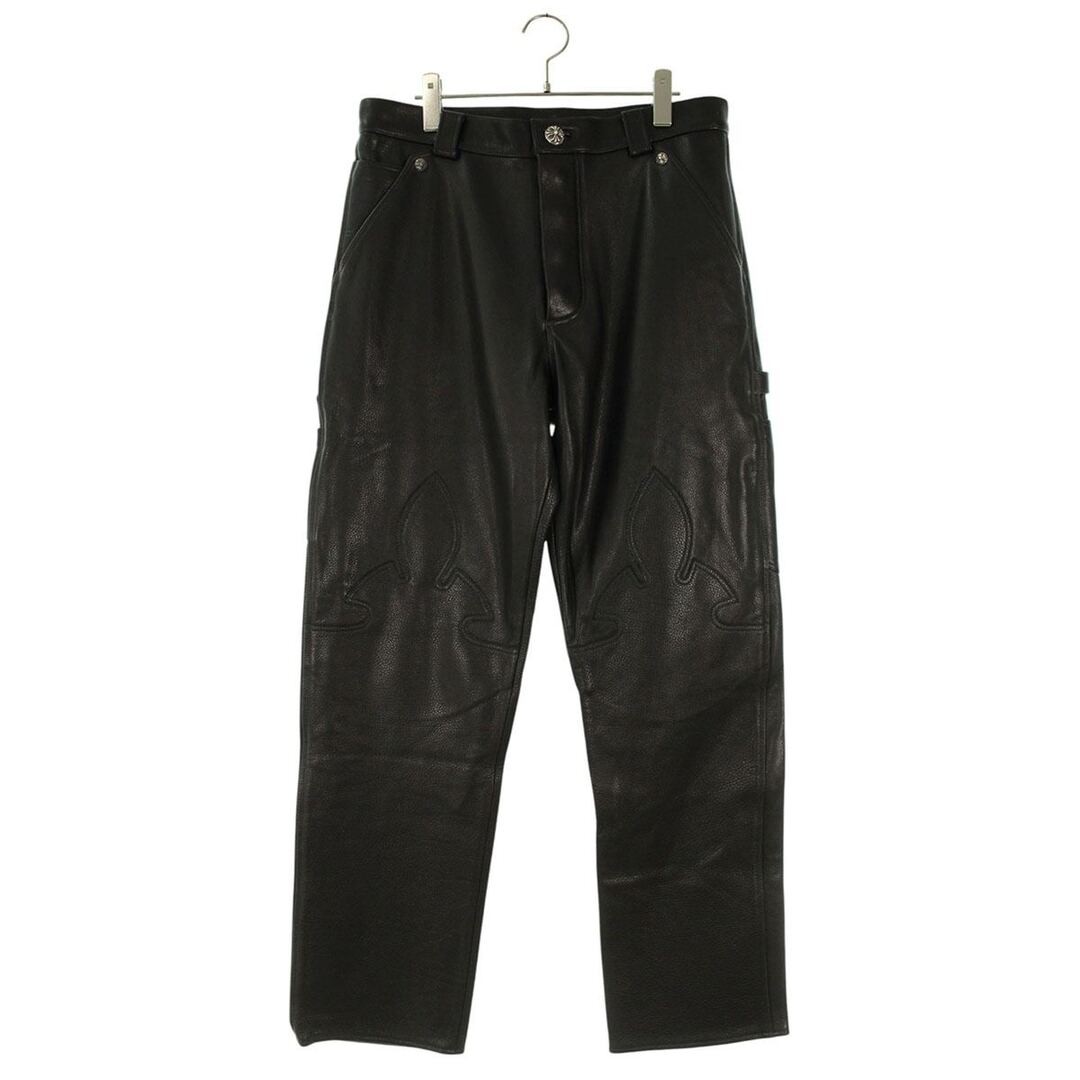 Chrome Hearts CARPENTER FLERKNEE LTHR Cross Button Funny Piping Leather Used 13b thumbnail 2