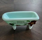 Antique Milk White Glass Souvenir Bathtub Dish - San Antonio, TEXAS