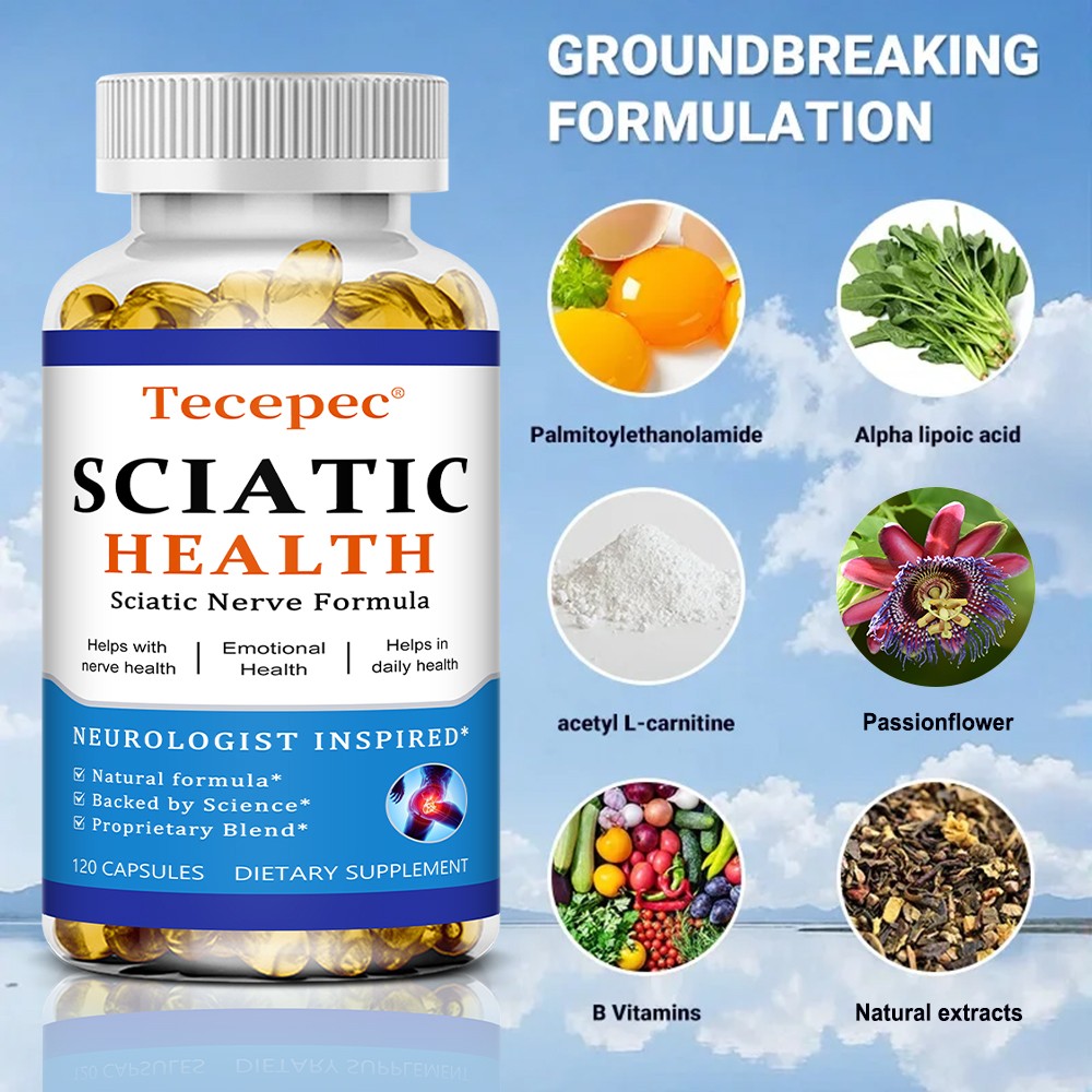 acetyl l carnitine sciatica Sciatic Nerve Formula 120 Capsules Vitamin B2 Support Nerve Heart Health  Mood