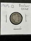 1909 Barber Dime Silver 10C Circulated Business Strike Denver United States Coin