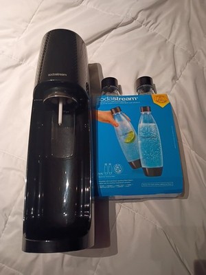 SodaStream Black Machine With 2 Pack Of New Bottles