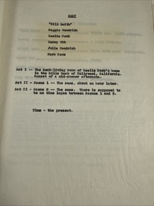 Marion Fairfax Hand Typed Manuscript “0ne Evening” .  