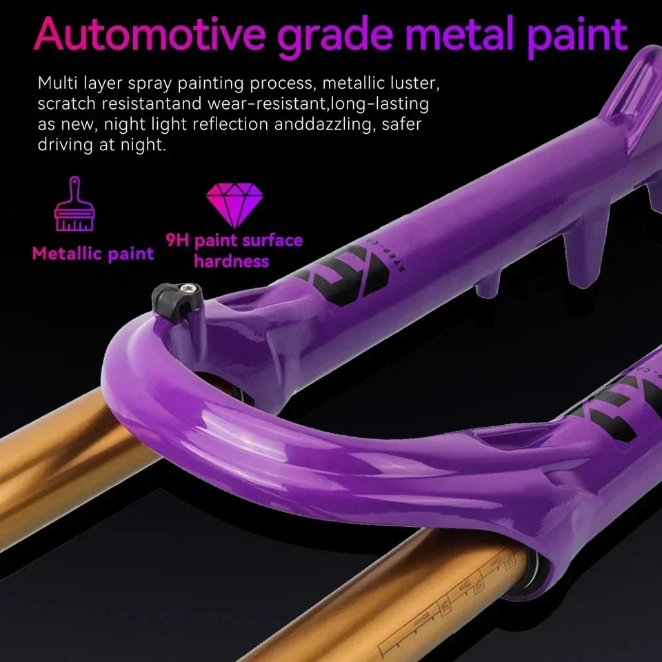 Ajuste de rebote de horquilla neumática de suspensión MTB 26/27,5/29 pulgadas horquilla delantera 160 mm de viaje Foto 3 de 4