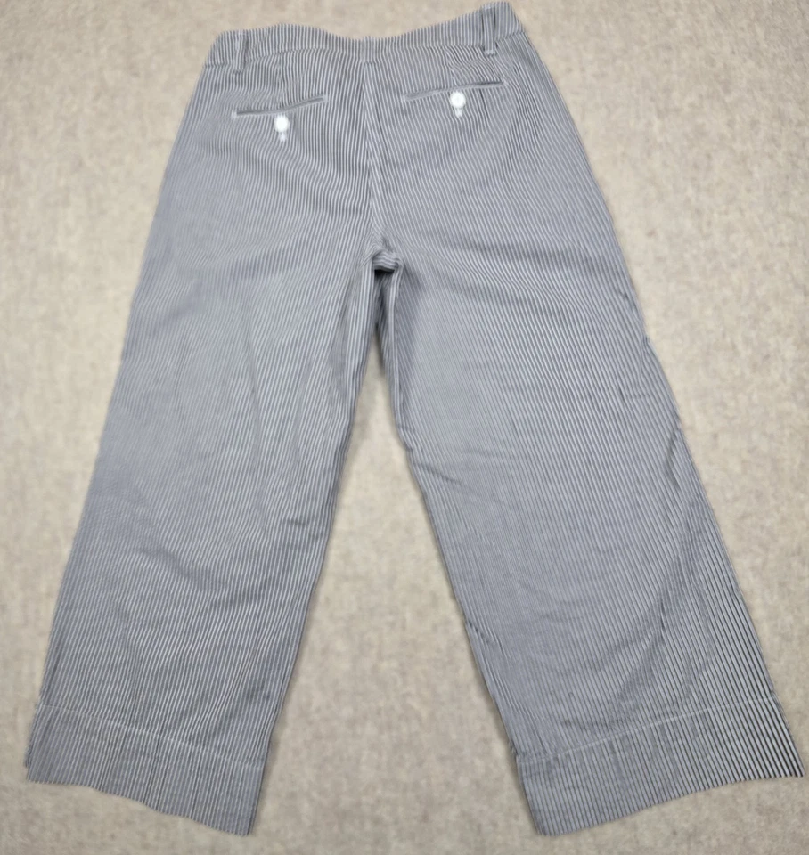 Pantalones de cubierta Talbots para mujer 2 azules/blancos a rayas pierna ancha algodón capri Foto 4 de 4