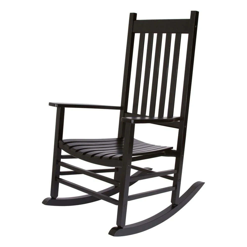 Vermont Black Wood Outdoor Patio Porch Rocker 100 Hardwood Rust Resistant
