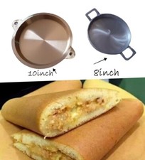 Padella rotonda piatta in fusione di alluminio ottone rame Chien Kuih Bahulu o Martabak