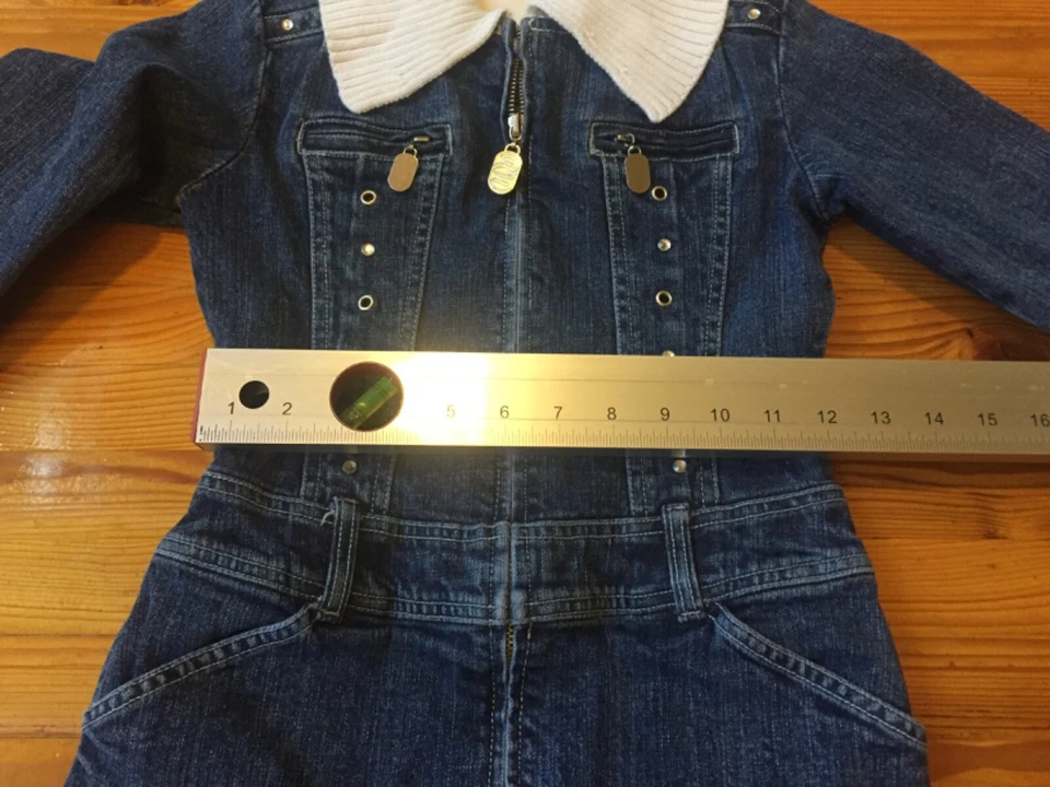 ROCAWEAR Talla S (7) Falda Denim Jean Cremallera Vestido Jersey De Colección Niñas Foto 3 de 4