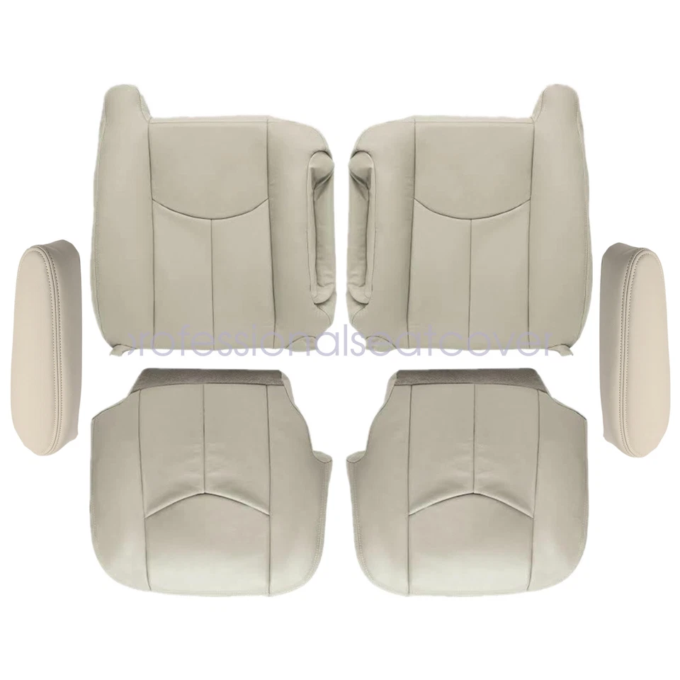 Cubierta de asiento delantera de cuero tostado claro para Chevy Tahoe GMC Yukon 2003 2004 2005 2006 Foto 4 de 4