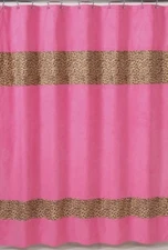 CHEETAH PINK ANIMAL PRINT GIRLS FABRIC BATH SHOWER CURTAIN SWEET JOJO DESIGNS