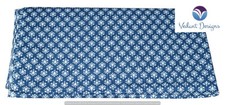 5 Yard Indian IndigoPrint Cotton Hand Block Blue Dressmaking Fabric
