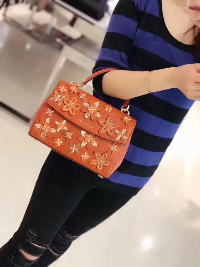Michael Kors Flowers Ava Small Leather Top Handle Satchel