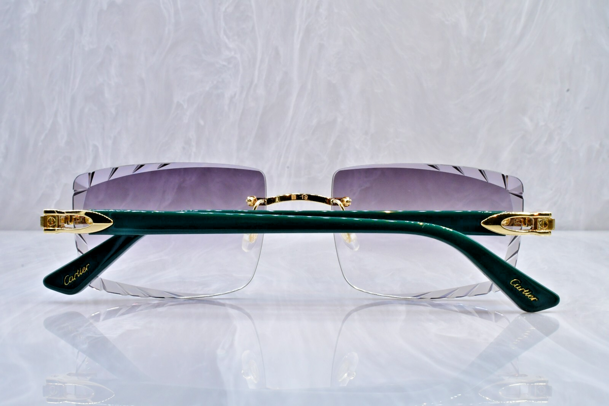 七色海月Cartier マネークリップ　特価 Cartier rimless composite C decor gold money greeen sunglasses