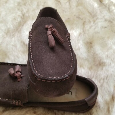 UGG Australia Suede 8 Brown Loafer Moccasins Slip On Men  display picture 1