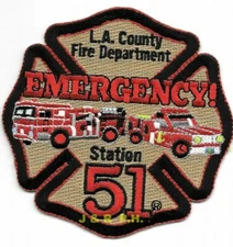 Los Angeles County Station-51, CA "EMERGENCY"  (4" x 4" size) fire patch