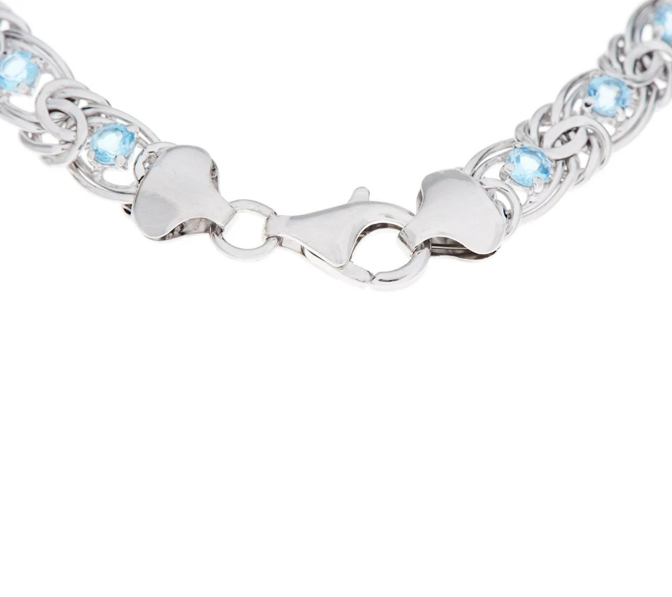 6 3/4" Peridot Gemstone Byzantine Tennis Bracelet Real 925 Sterling Silver QVC - Image 2 of 4