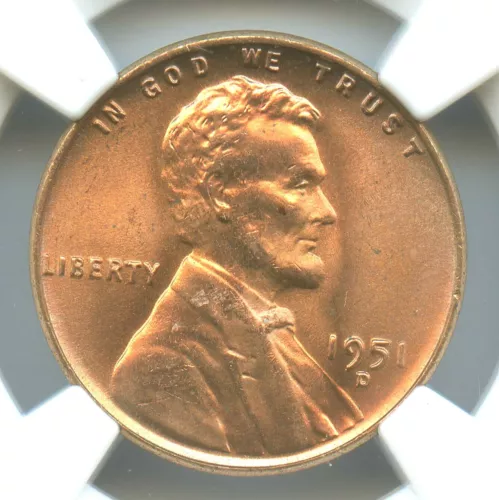1951-D Lincoln Cent, NGC MS66RD