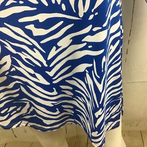 Keylime & Pink Womens Blue/White 3/4 Sleeve Animal Print Swim Coverup Dress Sz.L - Picture 3 of 11