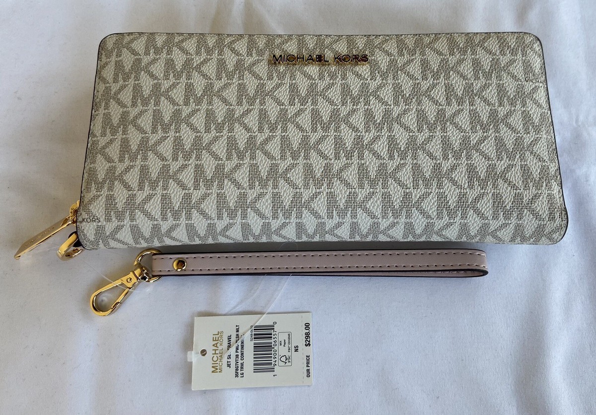 Michael Kors Jet Set Travel Continental Leather Logo Large Wallet