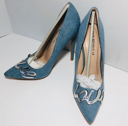 Denim Heels-Love Pumps-Denim Women 