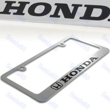 Honda Logo Chrome Plated Brass License Plate Frame Officially Licensed New