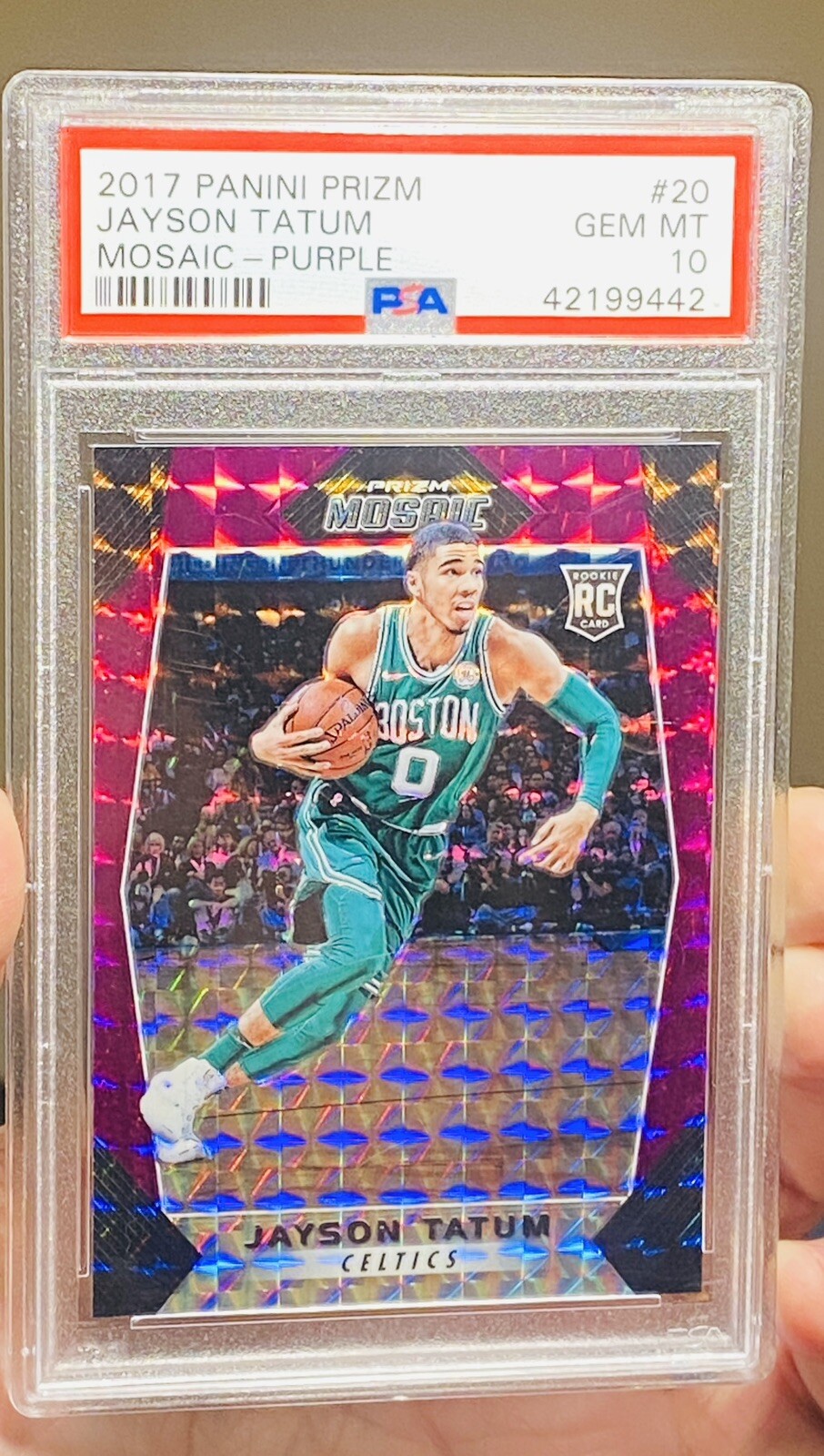 2017 Panini Mosaic Jayson Tatum Rookie Purple Prizm #’d /99 PSA 10 💎 Gem Mint!