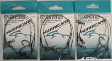 Four (4) Packs 30# Hurricane 7 Inch Barracuda Wire Leaders with Size 2/0 Hooks
