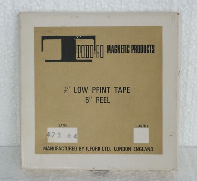 TODD-AO Magnetic Products 1/4'' Low Print Tape 5'' Reel