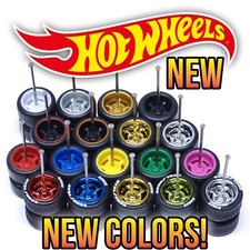 1/64 Scale 5 SPOKE MUSCLE v3 Real Rider Wheels Rims Tires Set for Hot