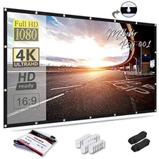 Mdbebbron PSJY-001 120in. Portable Double Sided Projection Screen - Black