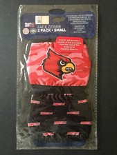 Louisville Cardinals YOUTH SIZE Officially Licensed 2 Pack Face Mask Covering 