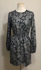 NWT MICHAEL KORS "XS" PAISLEY GLITTER PRINT FLOUNCE HEM STRETCH DRESS $165