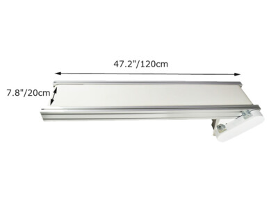 TECHTONGDA 110V 47.2''*7.8'' White Mesa PVC Belt Conveyor Adjustable Speed