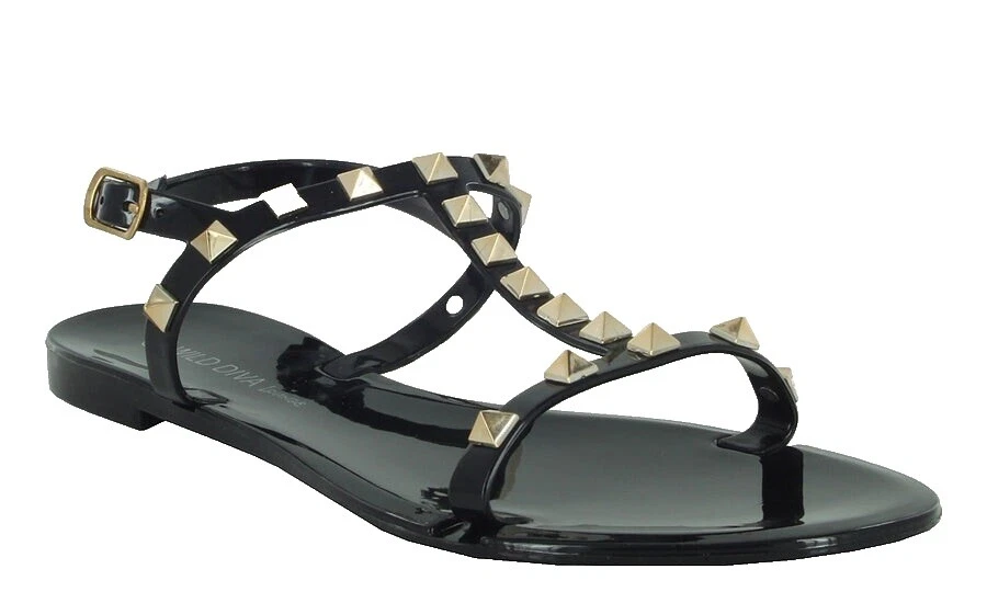 Wild Diva Black Sandals for Women