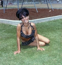 1960s Color Negative-sexy pinup girl in polka-dot bikini-cheesecake t940643